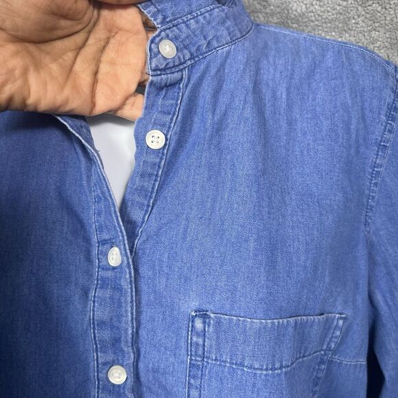 Old Navy Chambray Shirt Dress Popover Long Sleeve S Blue M - Picture 7 of 16